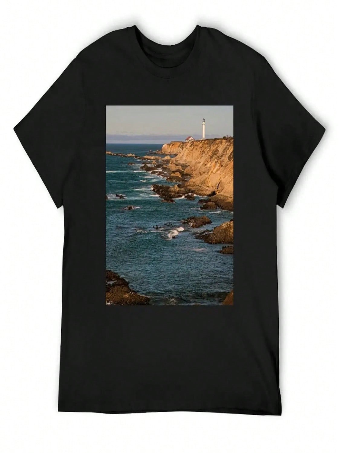 Point Arena Lighthouse T-Shirt Shirts Graphic Tees Cotton Graphic Tees Custom T-Shirts Sweat Shirts, unisex S