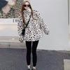 Autumn and Winter Light Imitation Fox Hair White Leopard Print Fur Coat Short Stand-up Collar Thickened Jacket