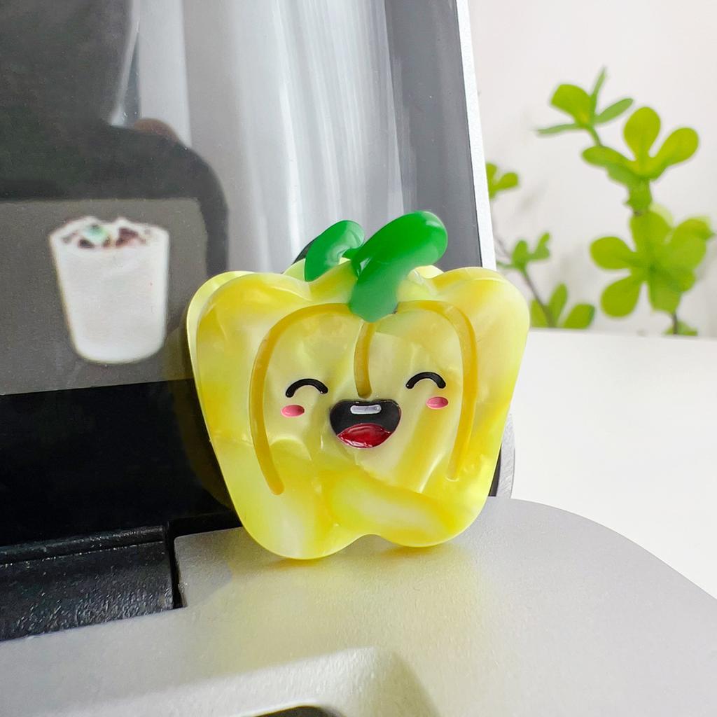 1ks Módní acetátová deska Niche Zeleninová série Kreslený Roztomilý Malé Sponky Ofina do strany Rozbitá Sponka do vlasů