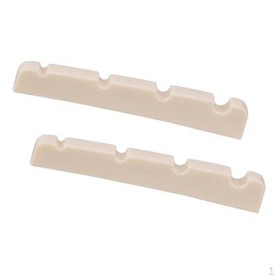 2 Pcs 4 String Electric Bass Slotted Nuts Replacement Parts 38x3x6mm