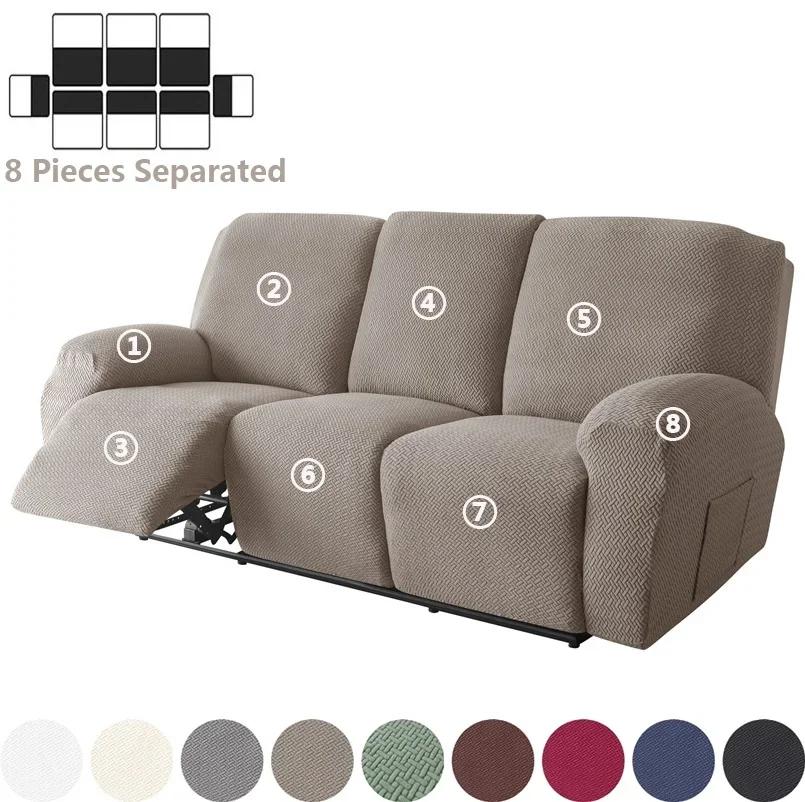 1 2 3 Seater Recliner Sofa Cover Stretch Spandex Armchair Covers Solid Color Couch Slipcovers For Living Room