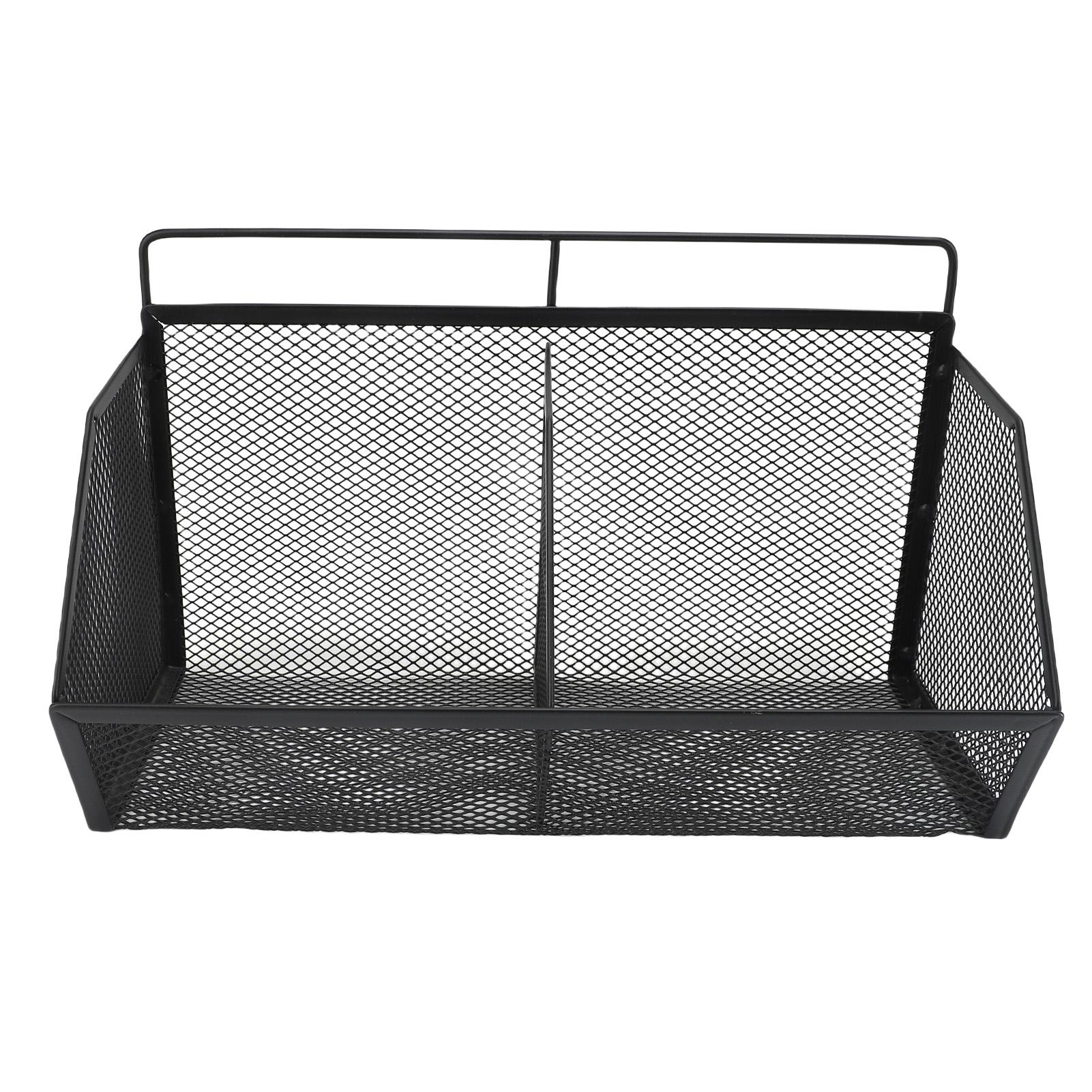 

Hanging Kitchen Basket Adhesive Non Drill Wall Mounted Small Wire Storage Food Pantry Bevel 2 Grid чёрный