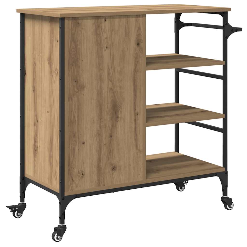 Kitchen Trolley Artisan Oak Finish 87.5 x 39 x 84.5 cm Engineered Wood