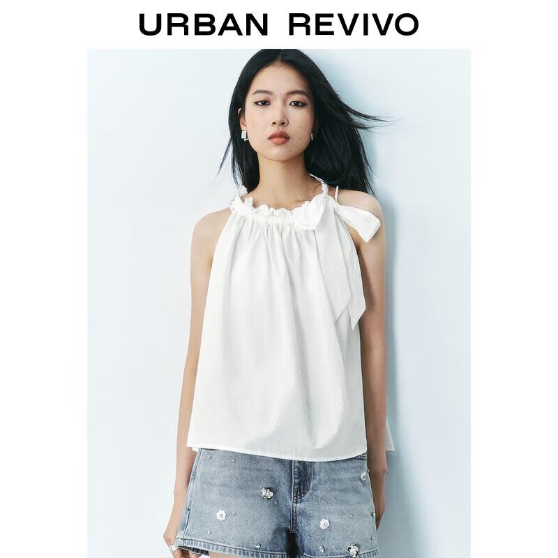 Женская безрукавная блузка UR Fashion с бантом S (XS-S)