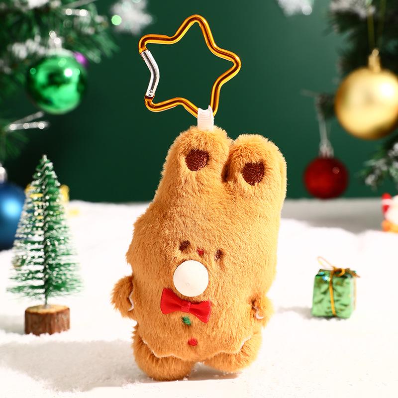 Authentic Plush Head-Tilt Christmas Keychain Decompression Doll - Small Pendant Ornament Gift