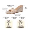 Fashion versatile retro woven pleated cover toe slope heel slippers girls summer new with skirt thick bottom cool slippers