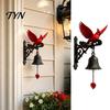 Unique Housewarming Present Red Bird Wall Mounted Doorbell, Resin Garden Hanging Bell, Outdoor Gift for Loved Ones Weatherproof Ornament Farmhouse