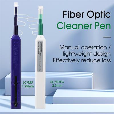 Fiber Optic Cleaner Pen 2.5mm for Lc Mu / 1.25mm For Sc Fc St Connector Optical Smart Cleaning Tool