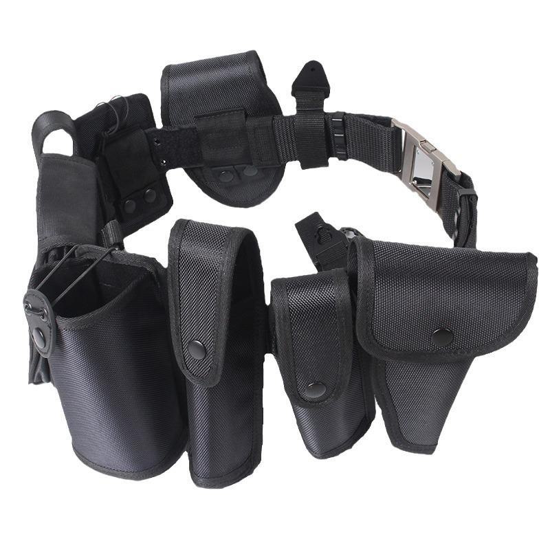 Nylon Multifunctional Black Oxford Cloth Security Belt - Eight-Piece Patrol Duty Training Set
