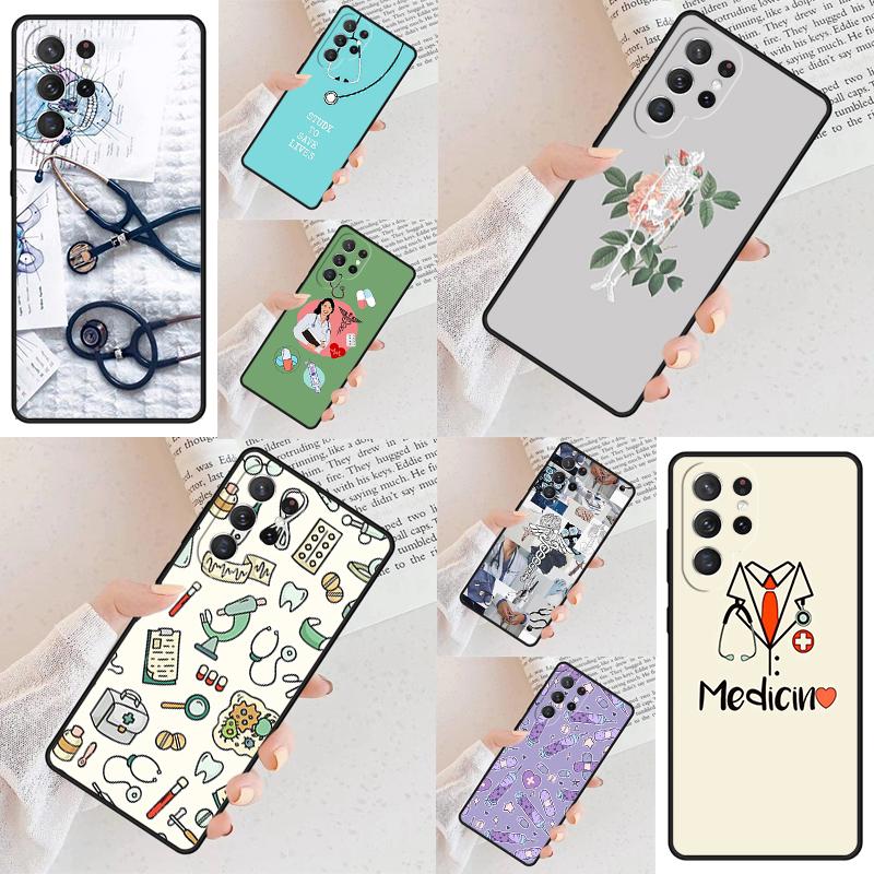 Cartoon Medicine Doctor Nurse SOFT Cell Phone Case for Samsung Galaxy S26 Ultra S25 S24 S23 S22 S21 S20 Note10 Cover