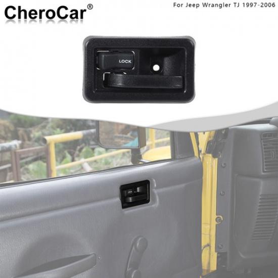 Car Left Side Inner Door Handle Replace Parts for Jeep Wrangler TJ 1997-06 Black