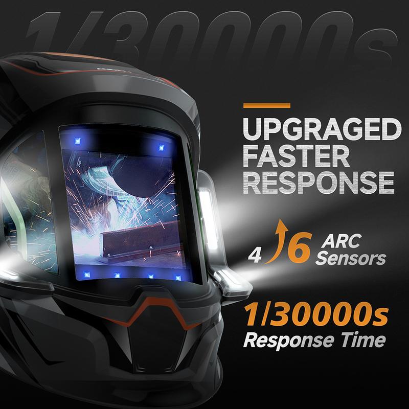 ANDELI Auto Darkening Welding Helmet with Large Viewing True Color Welding Mask 6 Arc Sensor 1/1/1/2 for Welding Cut Grind Area