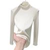 Slim Fit Thin Knit Sweater Top Basic Bottom Sweater Autumn Winter Half High Neck Women's Pullovers Clothing