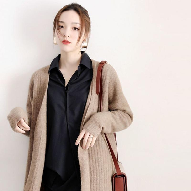 Sommer Herbst Temperament Bluse Weiß Seide Satin Hemd Weibliche Minderheit Licht Reife Koreanische Lose Hemd