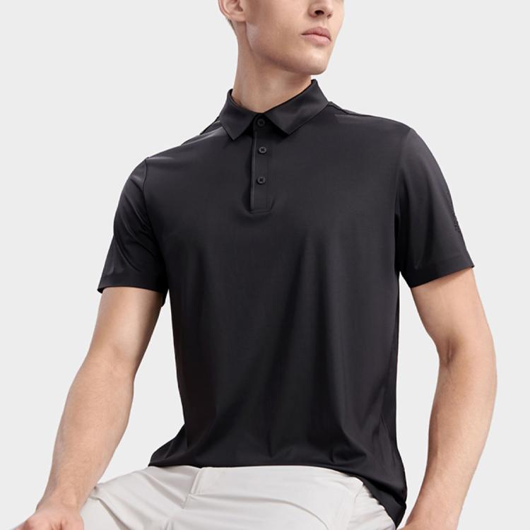 FILA Polo Shirts Men's Jet Black Polo Collar Moderate Straight Fit F11M322101F-BK