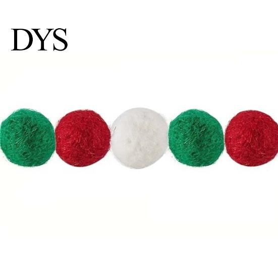 Holiday Celebration Supplies 78.8 Inch Christmas Pom Garland, Red Green White 20/30 Pompom Xmas Party Wall Decor Balls Garland Ornaments for