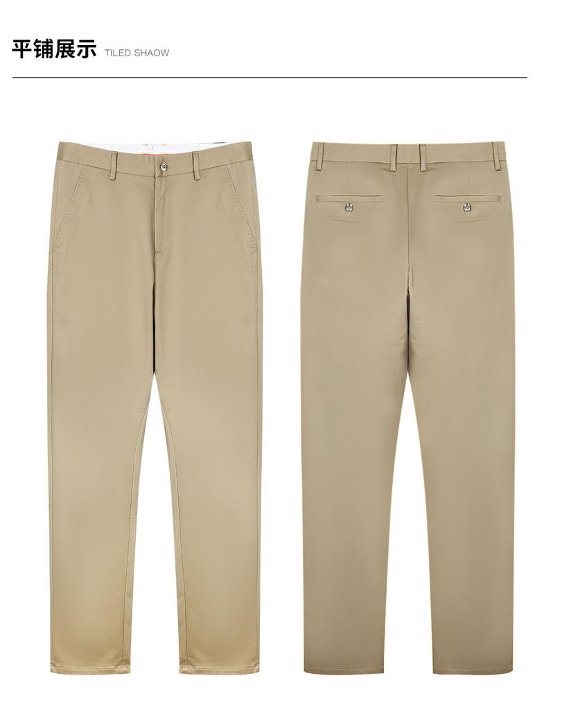 Diagonal mid waist business casual pants for men, solid color simple straight leg pants