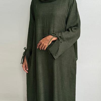 Muslim Abaya Women Dress Bow Jalabiya Eid Ramadan Morocco Islam Vestidos Largos Arab Long Robe Dubai Abayas Kaftan
