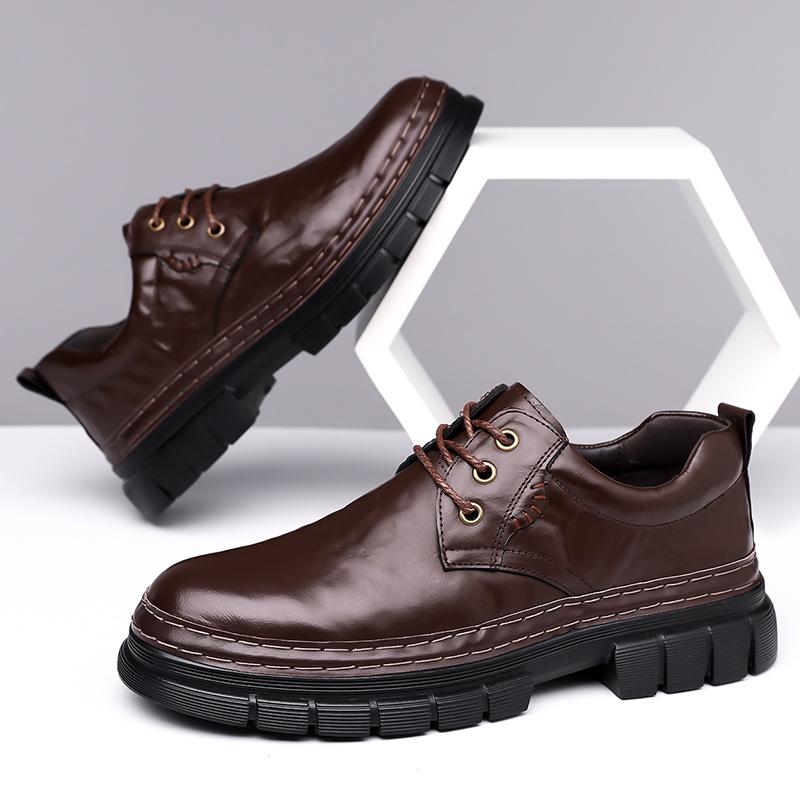 Wenzhou Leather Shoes Spring and Autumn 2025 Men's Niche Cowhide Men's Shoes British Casual Shoes 2025