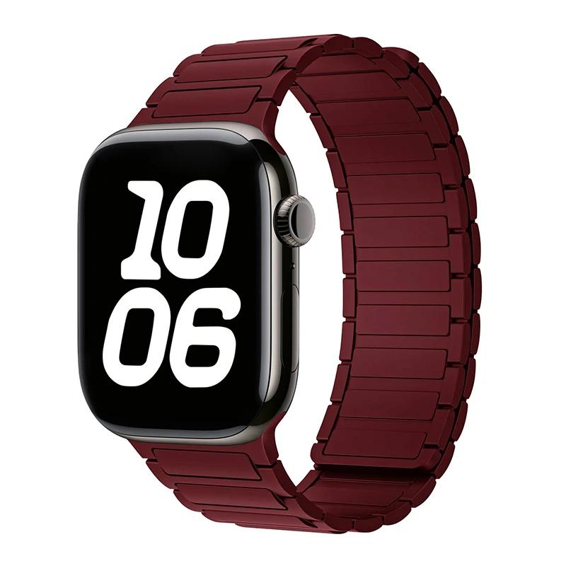 Magnetic Loop For Watch Bands 44mm 40mm 49mm 45mm 41mm 38mm Silicone Bracelet iWatch Series11 10 9 8 7 6 Se Ultra 3 Strap