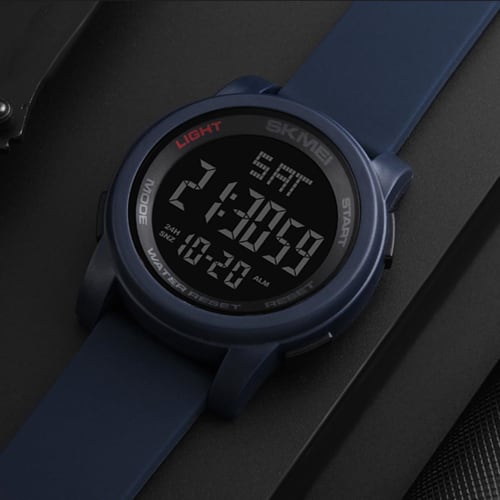 Timever Men's Waterproof Digital Wristwatch with Multi-Function, Stopwatch, Alarm, and LED Display, Large, Easy-to-Read Display, Includes Japanese Ins