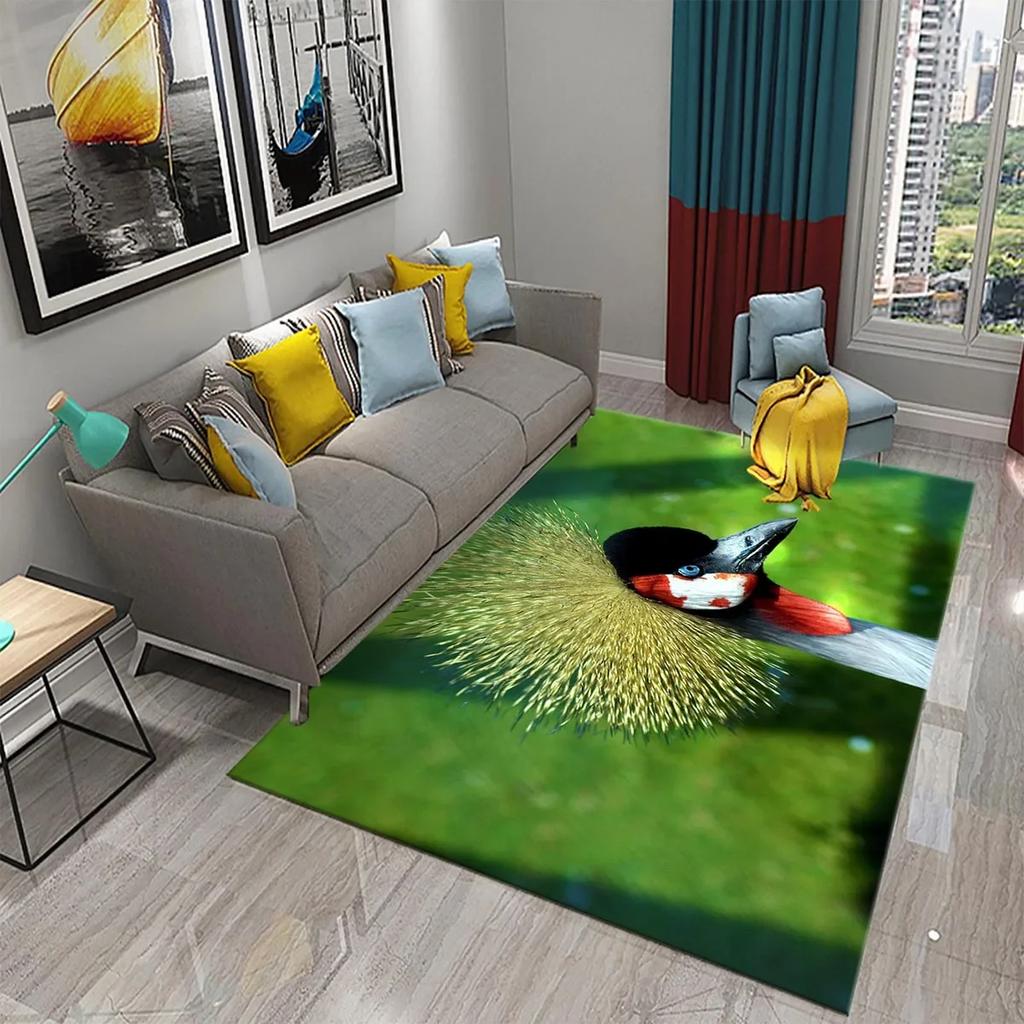 Lovely Red-Crowned Crane Carpet for Kitchen Bathroom Door Entrance Non-Skid Area Rug Living Dining Room Bedroom Decor Floor Rugs