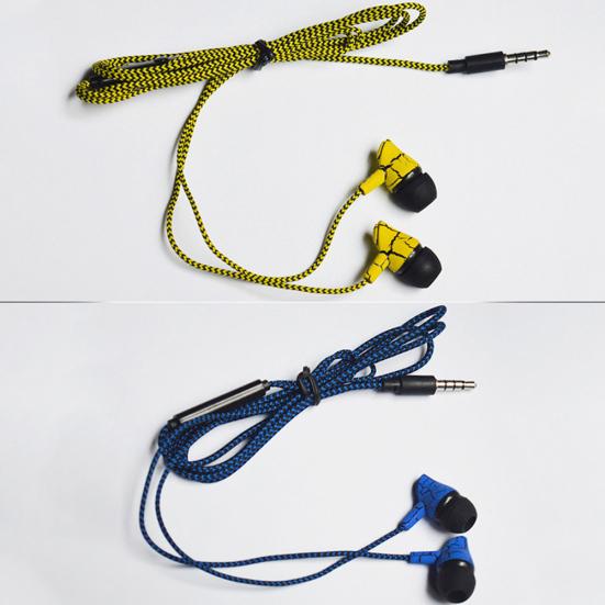 Mote Sprekketrykk Universelle Flettede Ledninger Volumkontroll In-ear Ørepropper