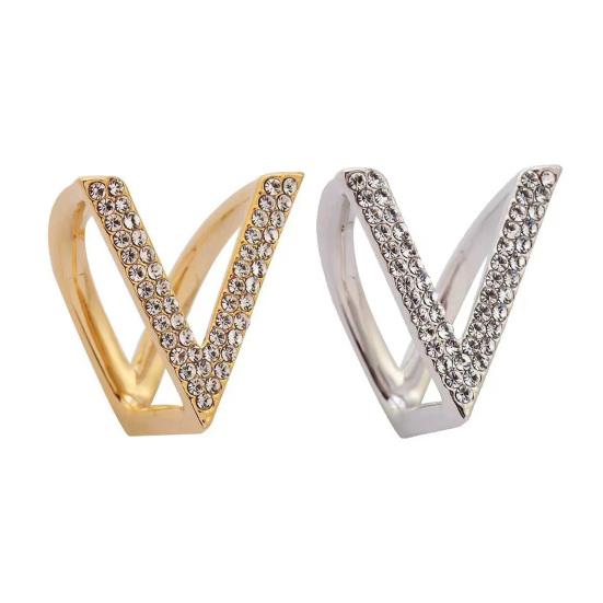 Scarf Button Sparkling Rhinestones Three-Ring Scarf Buckle Versatile Scarf Shawl Fastener Fashion Accessory