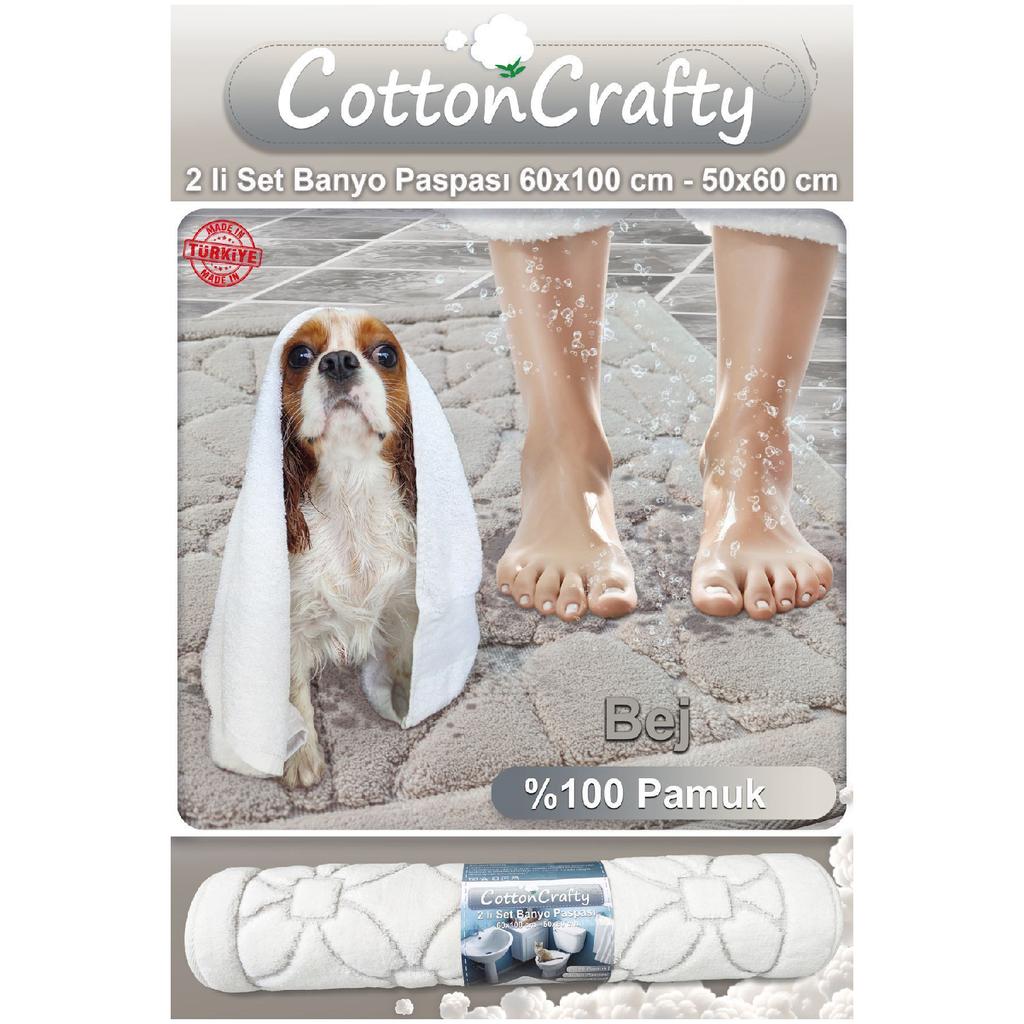 100% Cotton Woven Bath Mat Set, Bath Rug Glass Set Of 2 60x100 - 60x50