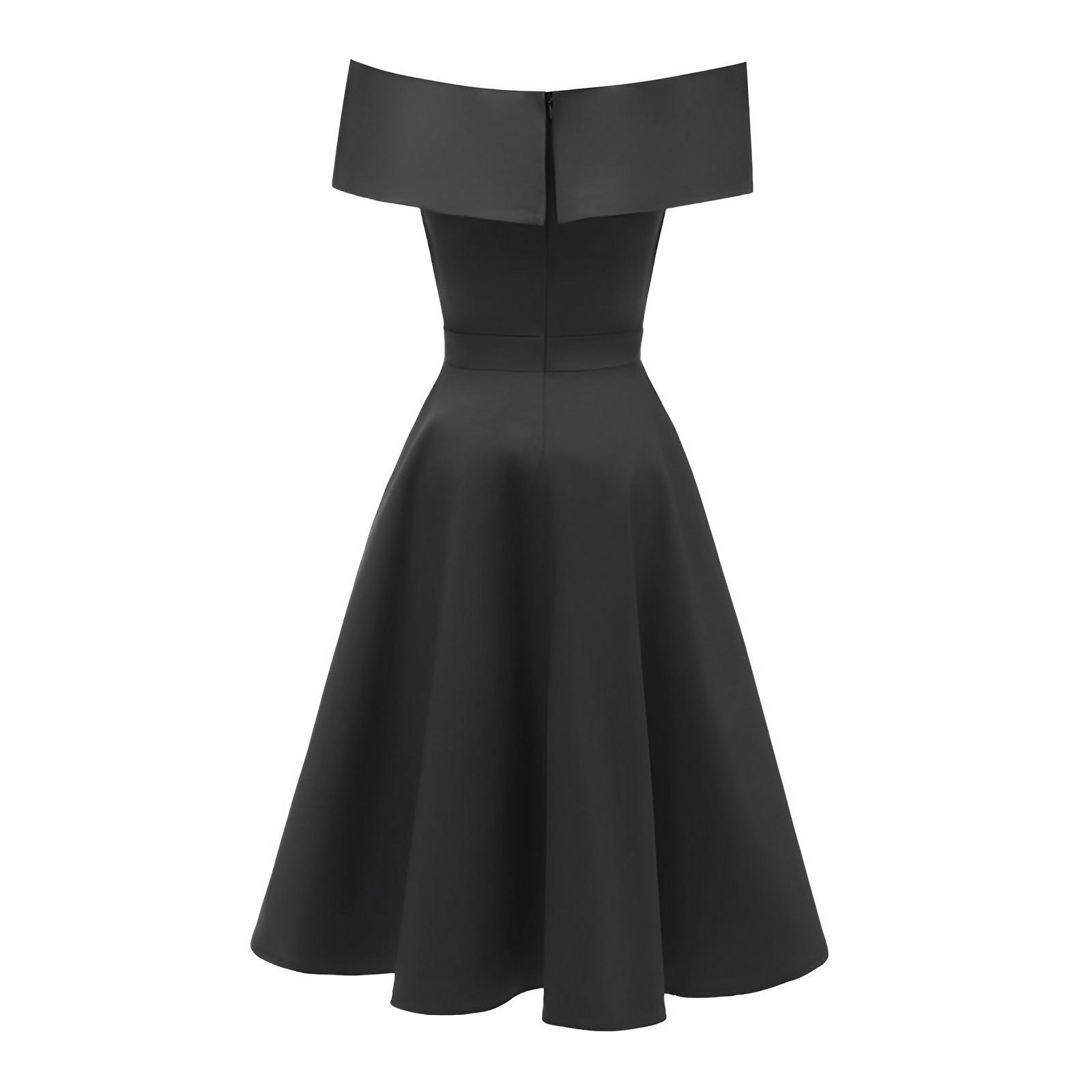 Женские платья с открытыми плечами для женщин Коктейльное платье трапециевидной формы — фото 3