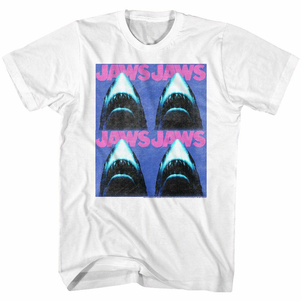 Jaws Four White Adult T-Shirt S