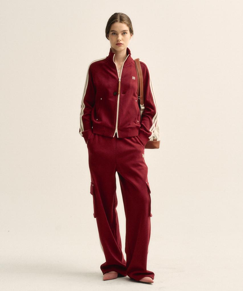Satur Lawton All Day Track Zip-Up Jacket Burgundy