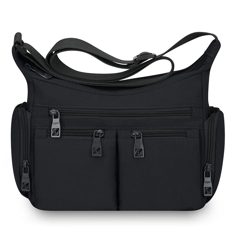 Wasserdichte Nylon-Crossbody-Tasche für Damen Mehrere Taschen Schulter-Handtasche mit Reißverschluss