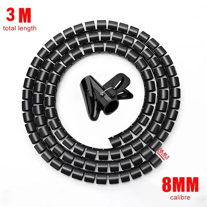 

3m Cable Wire Protector Cable Organizer Management Pipe Flexible Wire Wrap Line Coiled Tube Office Cord Sleeve Cover