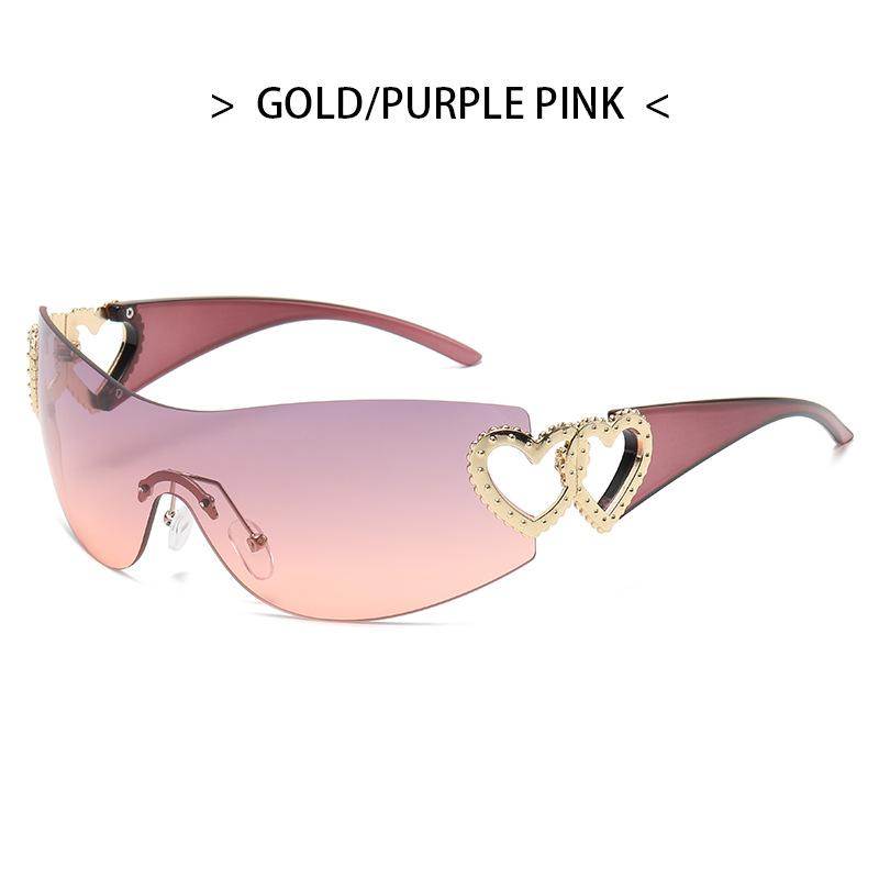 Y2K Hollow Out Sunglasses Women Vintage Rimless Metal Frame Sun Glasses UV400 Protection Fashion Street Photography Eyewear
