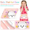 For iPad 10.2 (2021)/(2020)/(2019) Case PC + Silicone Tablet Cover with Cat Kickstand/Shoulder Strap