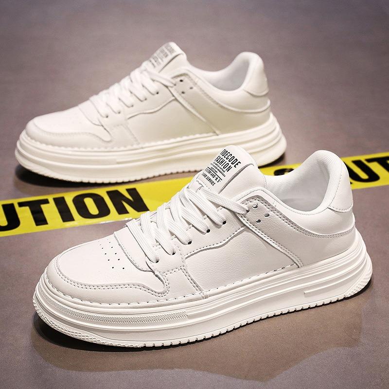Men Korean Style Breathable Thick Sole Casual Sports White Sneakers 39 белый