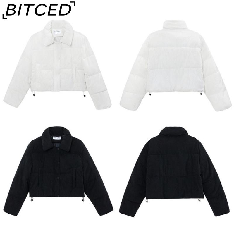 BITCED Down-Filled Cotton Jacket: Petite Niche & Distinctive Quilted Coat for Women Autumn/Winter High-Waisted Short Cotton Jacket