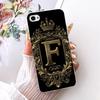 For iPhone 4 Case Transparent Luxury Crown A-Z Letters 2D Flat Pattern Soft Phone Case For iPhone A1349 A1332