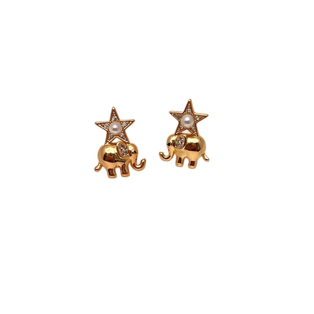 Creative Elephant-Shaped Zircon Stud Earrings: Fun, Versatile Personality