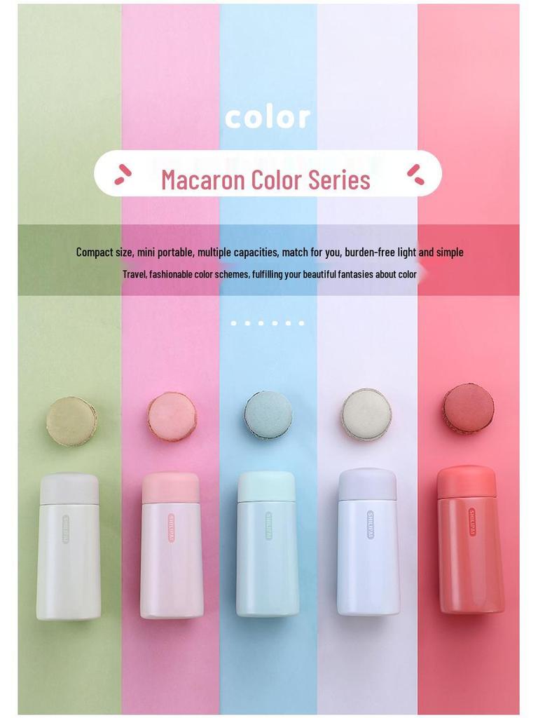 Stylish Mini Insulated Cup for Girls - Portable Pocket Size with Tea Infuser, Leak-Proof 304 Stainless Steel.