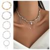Boho Bead Necklace Geometric Clavicle Chain Vintage Love Heart Choker  Ladies