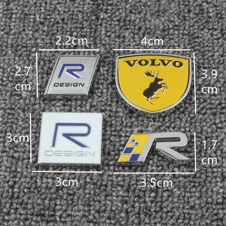 Car Modification Decoration Personalized Car Stickers Body Stickers Aluminum Alloy Door Stickers For Volvo R Design Xc60 V60 S60
