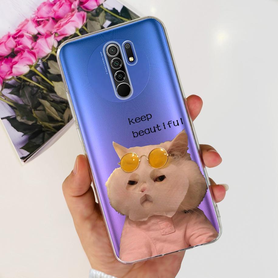 For Xiaomi Redmi 9 Case 6.53" Cover For Redmi 9 Flower Butterfly Transparent Silicone Soft Phone Covers For Redmi 9 Prime Bumper