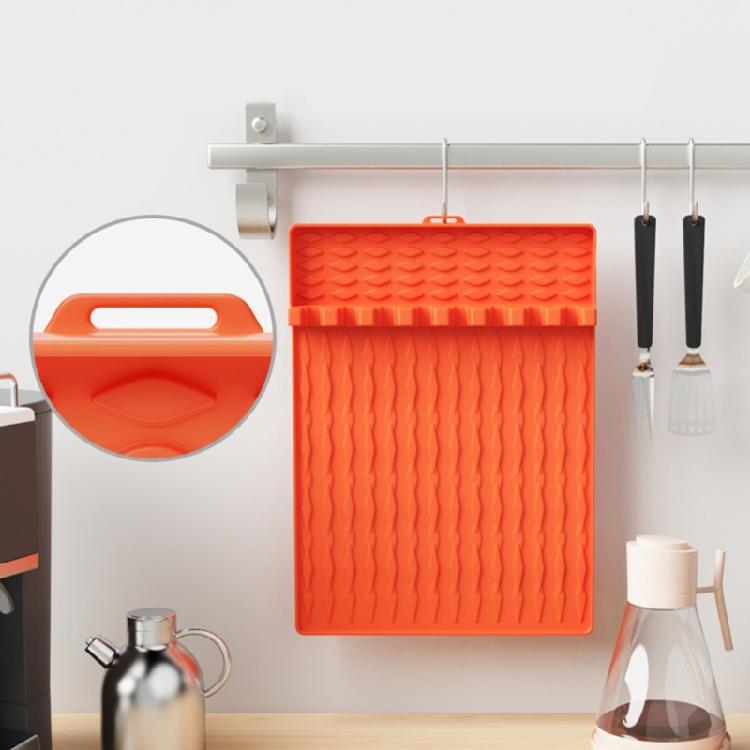 Barbecue Cutlery Tool Pads Outdoor BBQ Utensils Pads Barbecue Tool Mat Silicone Texture Gift for Grill Enthusiasts