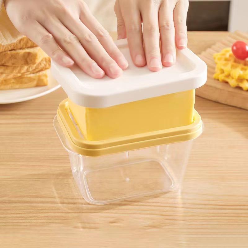 Cheese Food Storage Box Japanese Simple Butter Cutting Box Butter Cutter Refrigerator Crisper Storage Box with Lid Butter Box