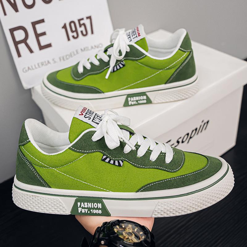Canvas Shoes Men's Casual Versatile Canvas Shoes Breathable Trend Fashion Green Shoes Trend Shoes