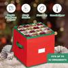 64 Grids Christmas Ball Storage Box Large Capacity Zipper Closure Ornament Storage Box Folding with Dividers Gift Storage Box