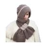 Winter Knit Hat Scarf Set Large Head Circumference Elastic Warm
