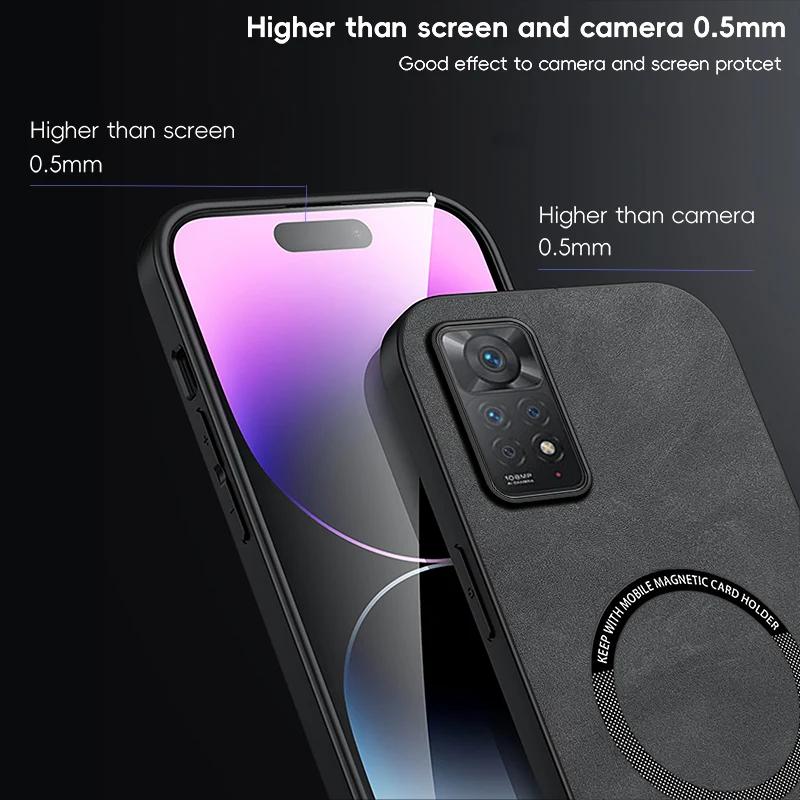 Magnetic Retro Leather Soft Case For Xiaomi Redmi Note 11 Pro11S Note11 4G 5G Global Version Wireless Charging Phone Case Cover